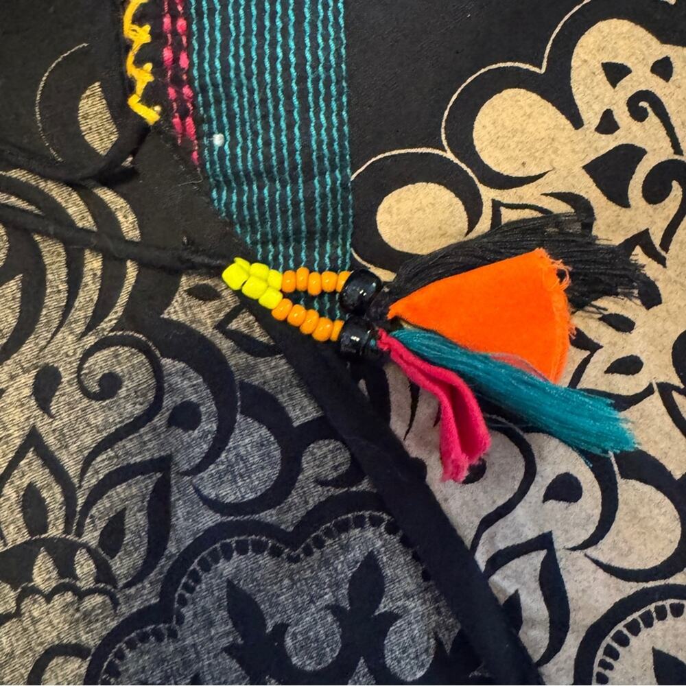DIA Indian Inspired Embroidered Top / Vest With Tassel, size large - Picture 5 of 6